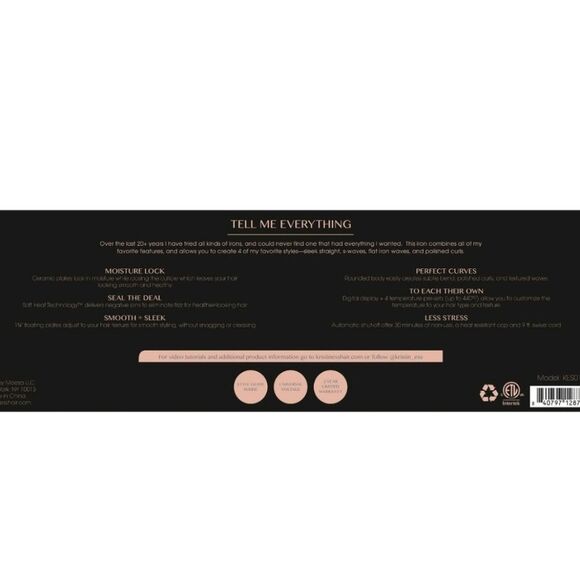 Kristen Ess 3-In-One Flat Iron Hair Straightener - 1 1/4 - Picture 2 of 9